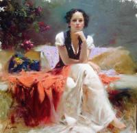 Pino Daeni - Impression oil painting.